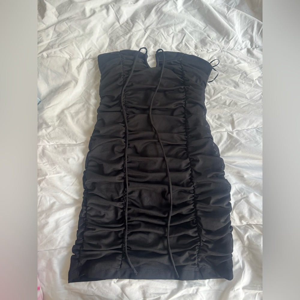 Dynamite Black Ruched Mini Dress